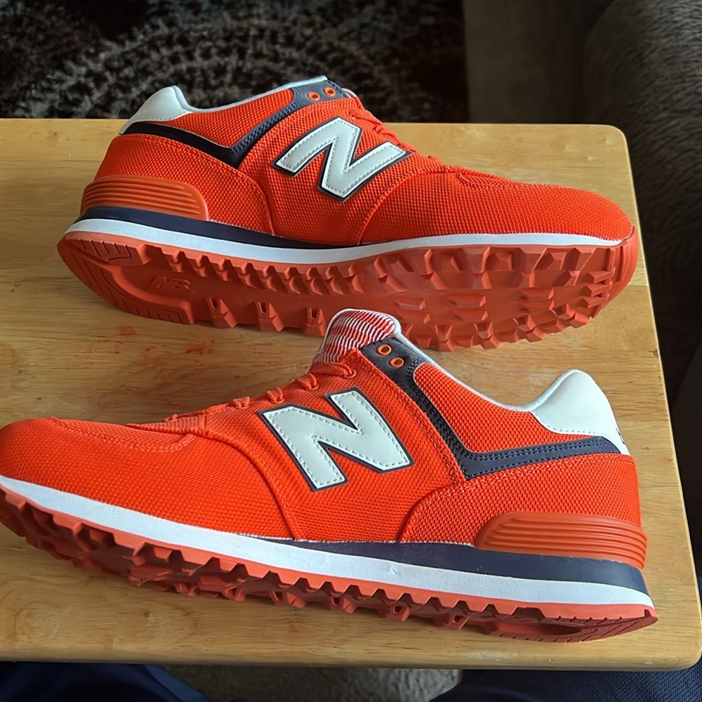 New Balance 574 Men's Bold Orange Sneakers size 14 - Picture 4 of 7